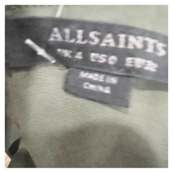 AllSaints Sadie Check Dress Puff Sleeve Hi-Low Hem | Feminine Grunge | Size 0 - Picture 7 of 7